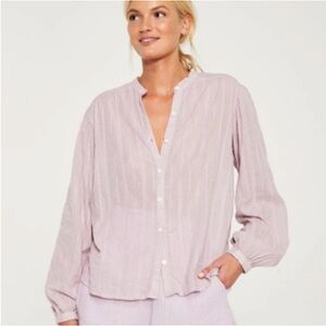 Rowie The Label Pointelle Button Down Blouse Size S